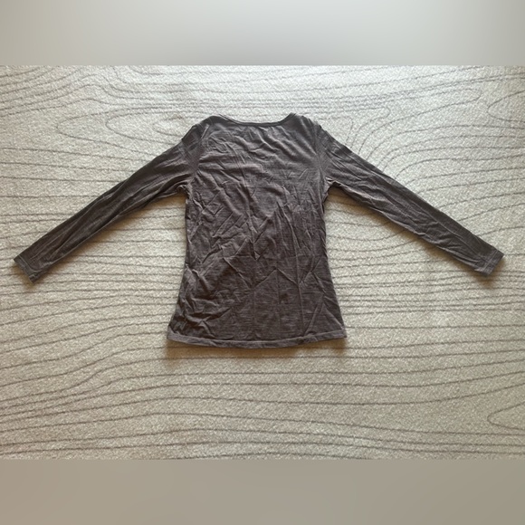 Merino Layla Long Sleeve Top - Brown-Gray Marl - Picture 2 of 3